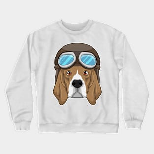 Beagle as Pilot with Pilot hat Crewneck Sweatshirt